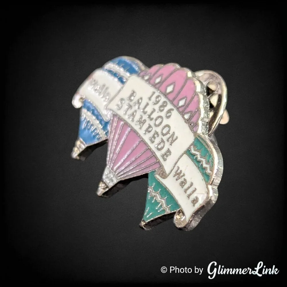 Vintage 1986 Walla Walla Balloon Stampede Enamel Pin – Hot Air Balloon Festival
